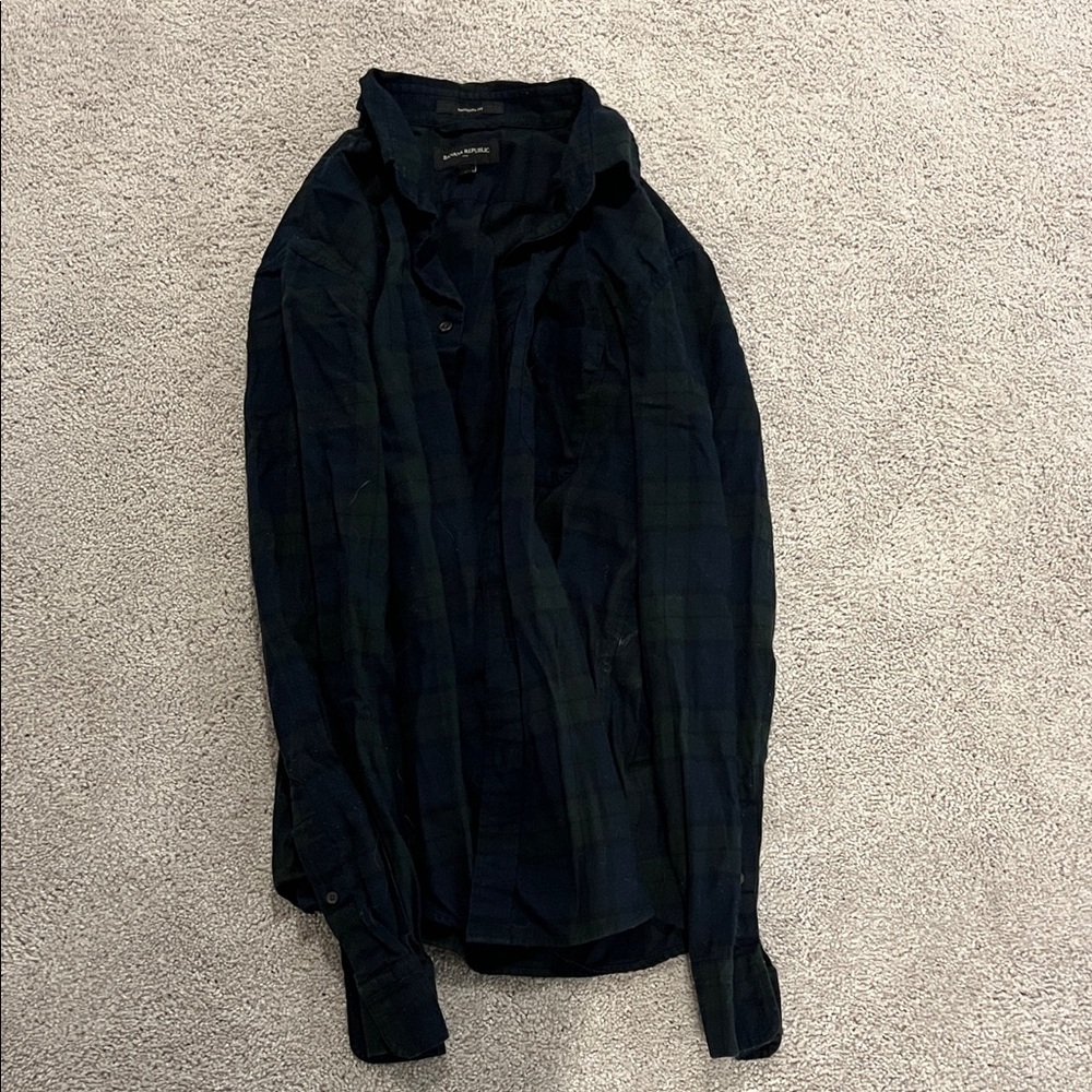 Banana Republic Men's Dark Plaid Shirt Jacket